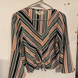 No Boundaries Multicolor Striped Blouse